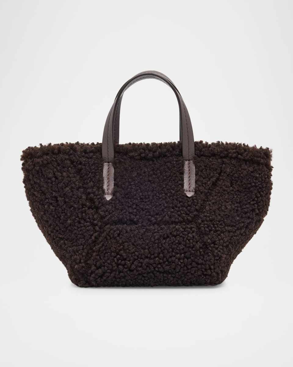 Duo Shearling Mini Shopper Tote Bag